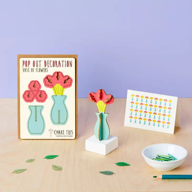Pop Out Karte - Blumenvase