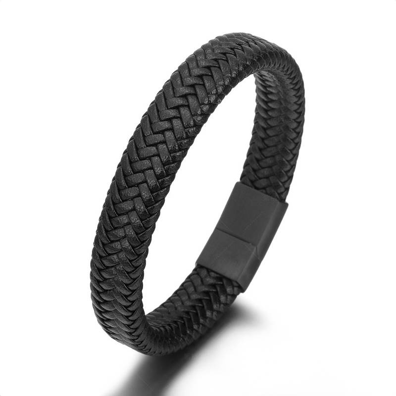Herren Lederarmband Schwarz