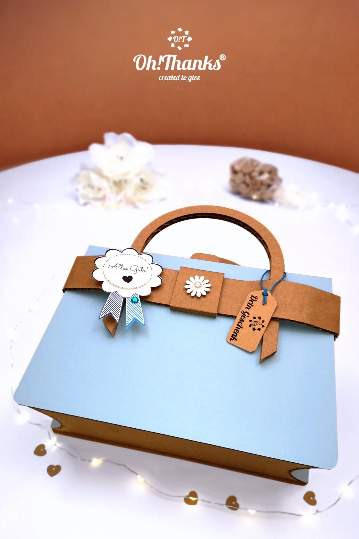 Geschenktasche - Hellblau | Personalisierbar Lavender