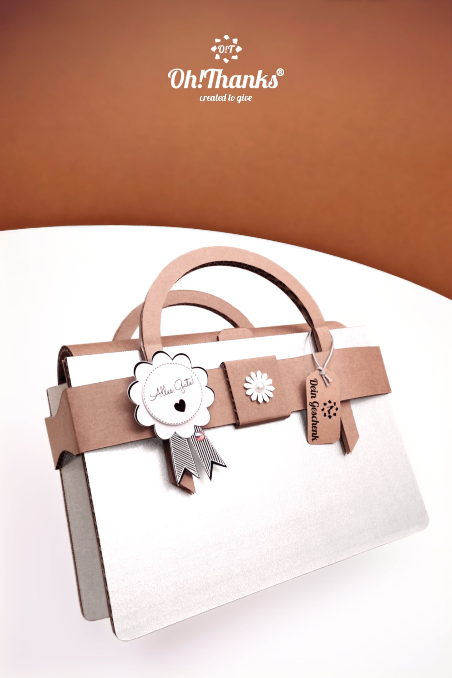 Geschenktasche - Silber | Personalisierbar Sienna