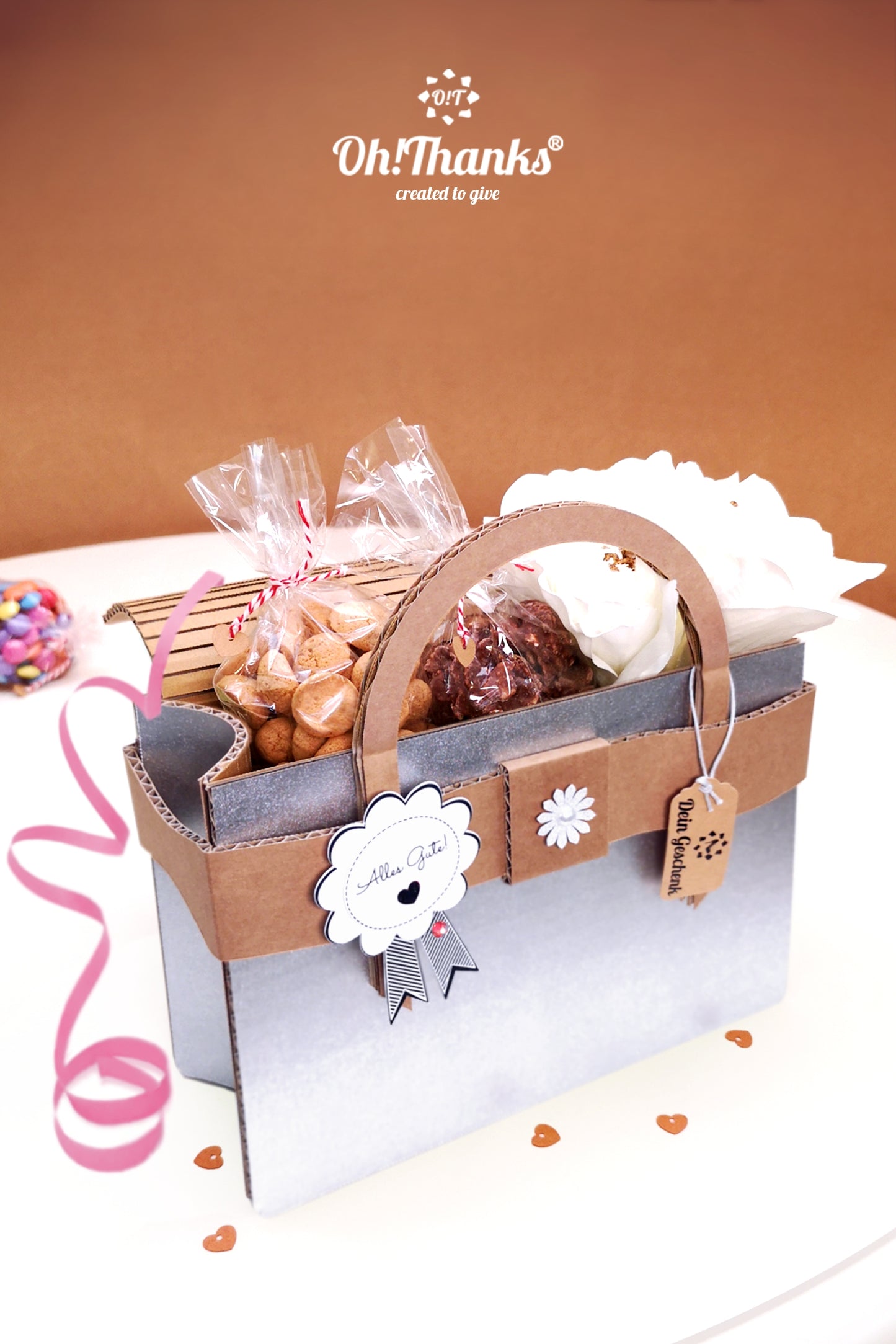 Geschenktasche - Silber | Personalisierbar Sienna