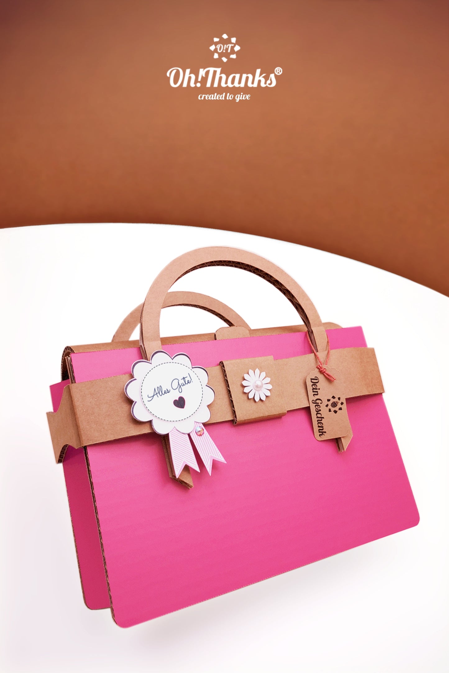 Geschenktasche - Pink | Personalisierbar Maroon