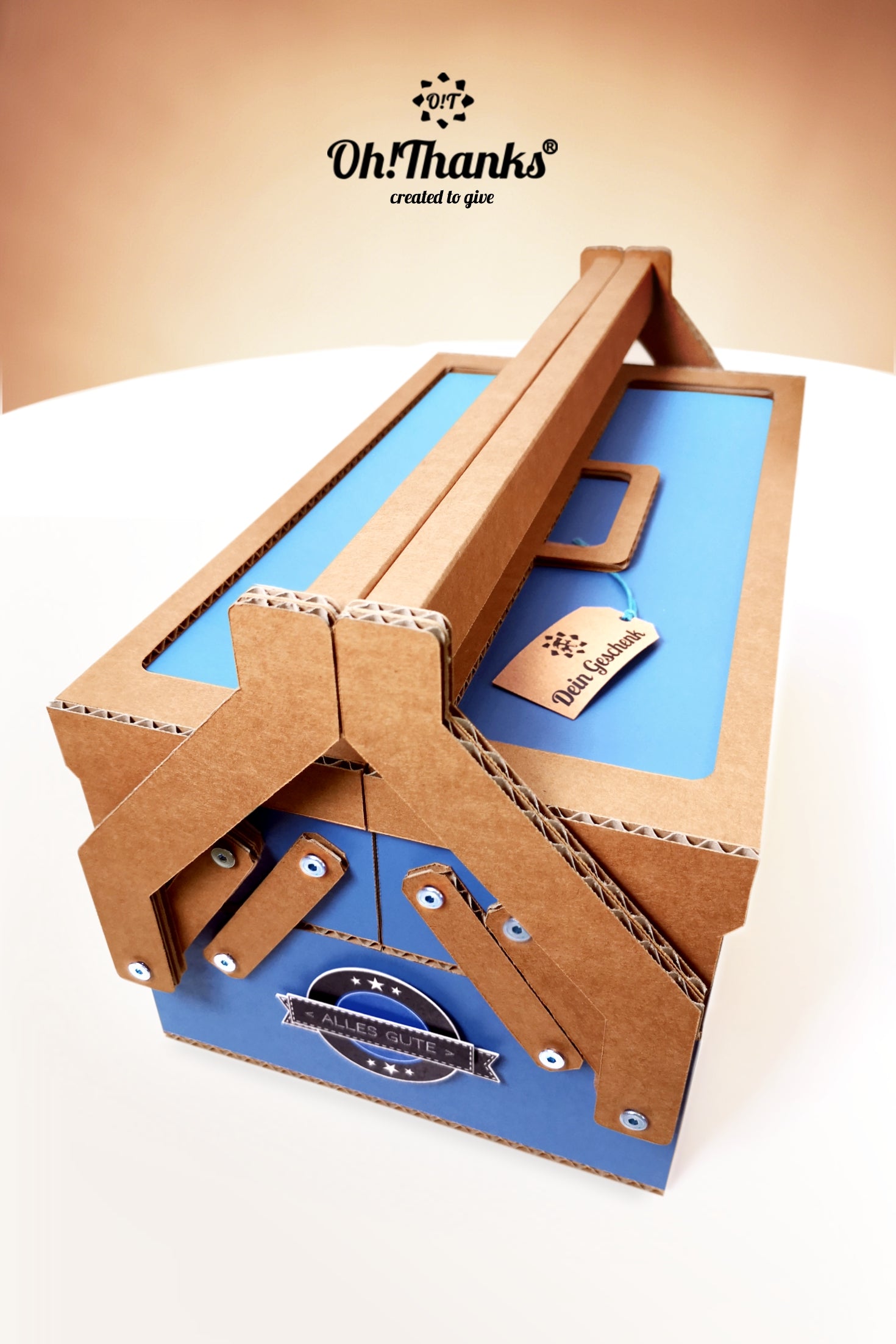 Werkzeugkasten - Blau | Personalisierbar Antique White