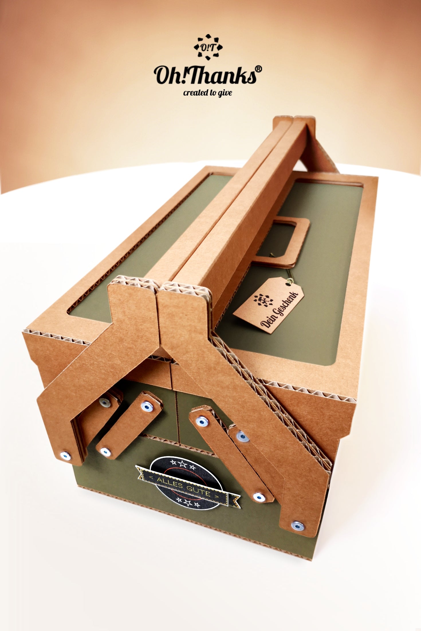 Werkzeugkasten - Oliv | Personalisierbar Antique White