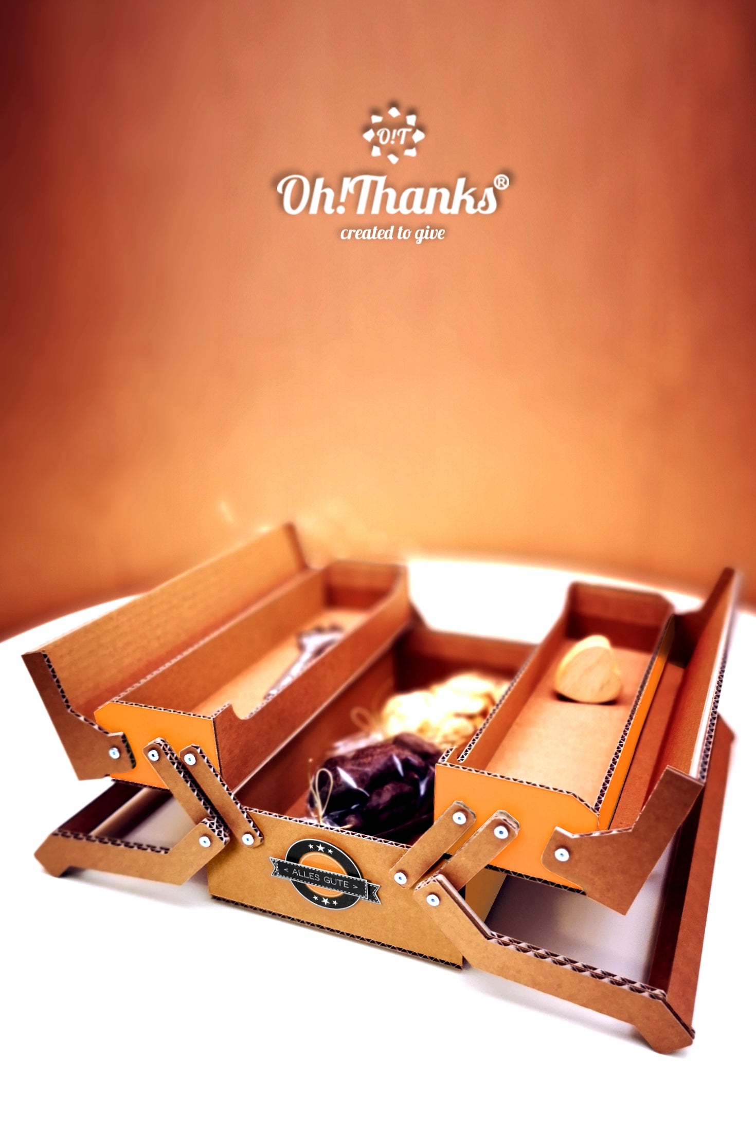 Werkzeugkasten - Orange/Braun | Personalisierbar Coral