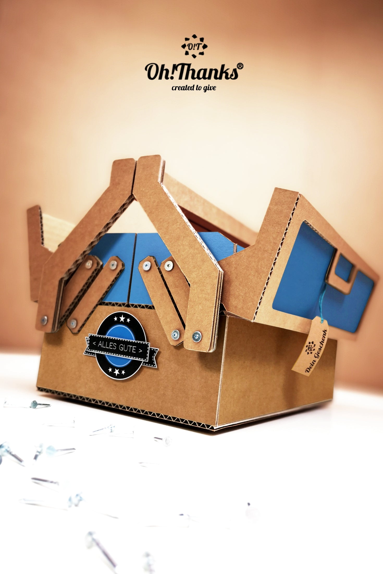 Werkzeugkasten - Blau/Braun | Personalisierbar Dark Salmon