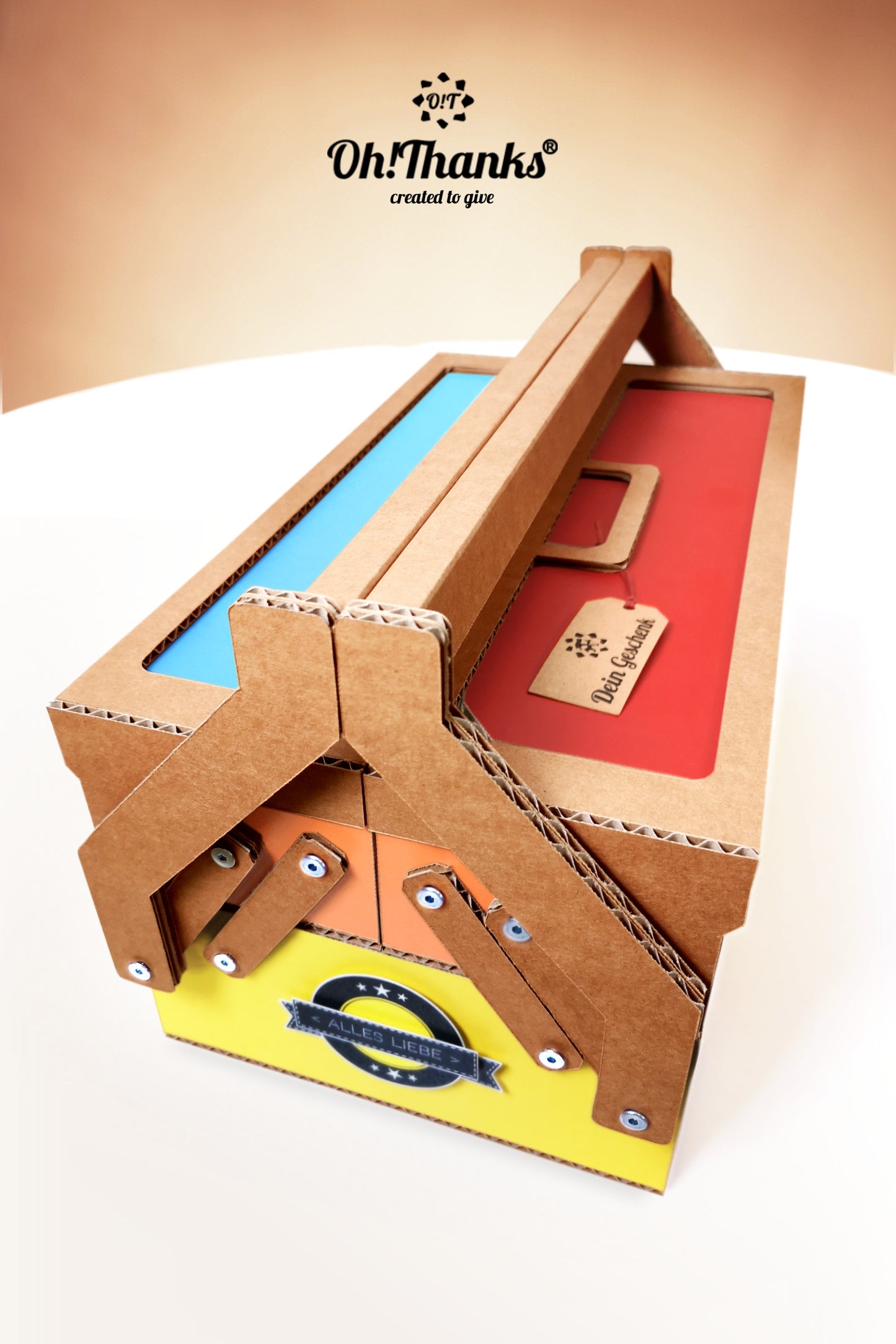 Werkzeugkasten - Bunt/Gelb | Personalisierbar Antique White