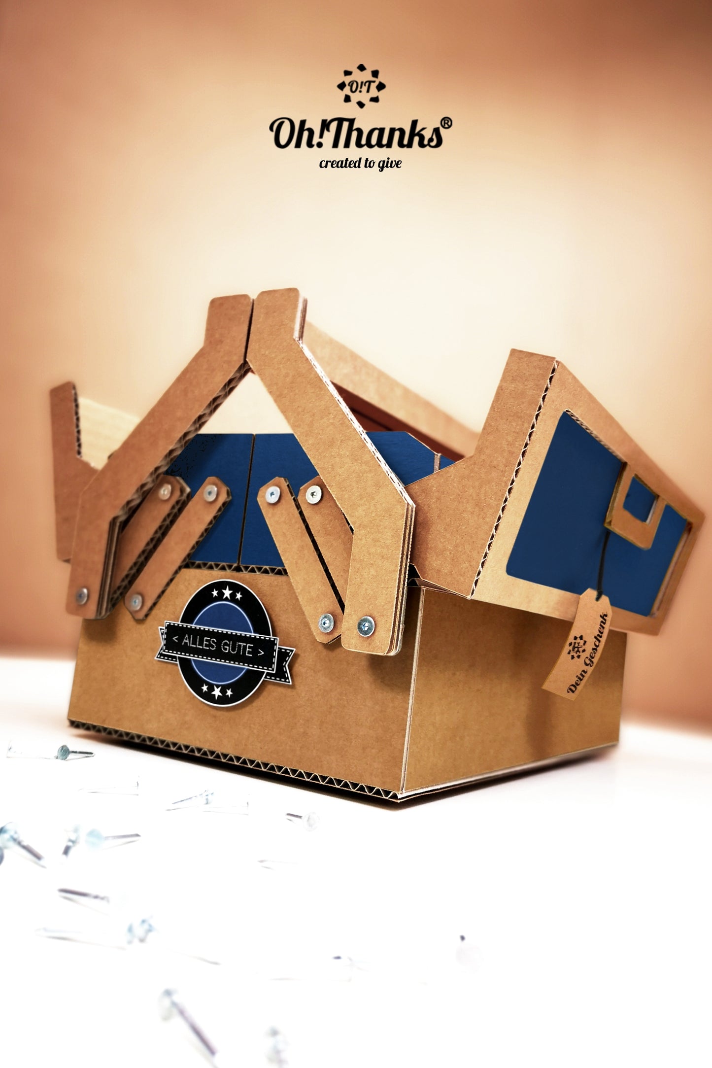 Werkzeugkasten - Dunkelblau/Braun | Personalisierbar Dark Salmon