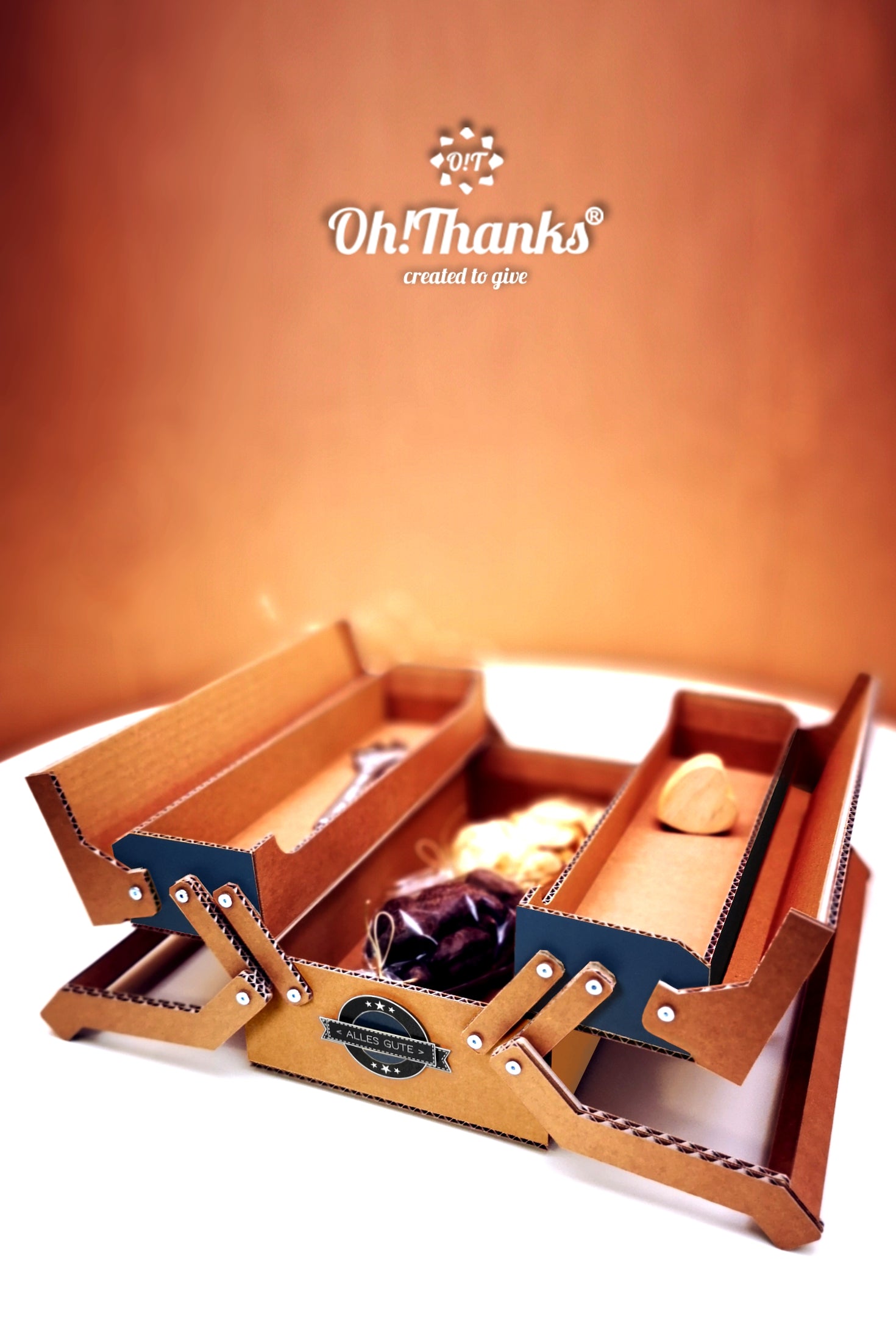 Werkzeugkasten - Dunkelblau/Braun | Personalisierbar Coral