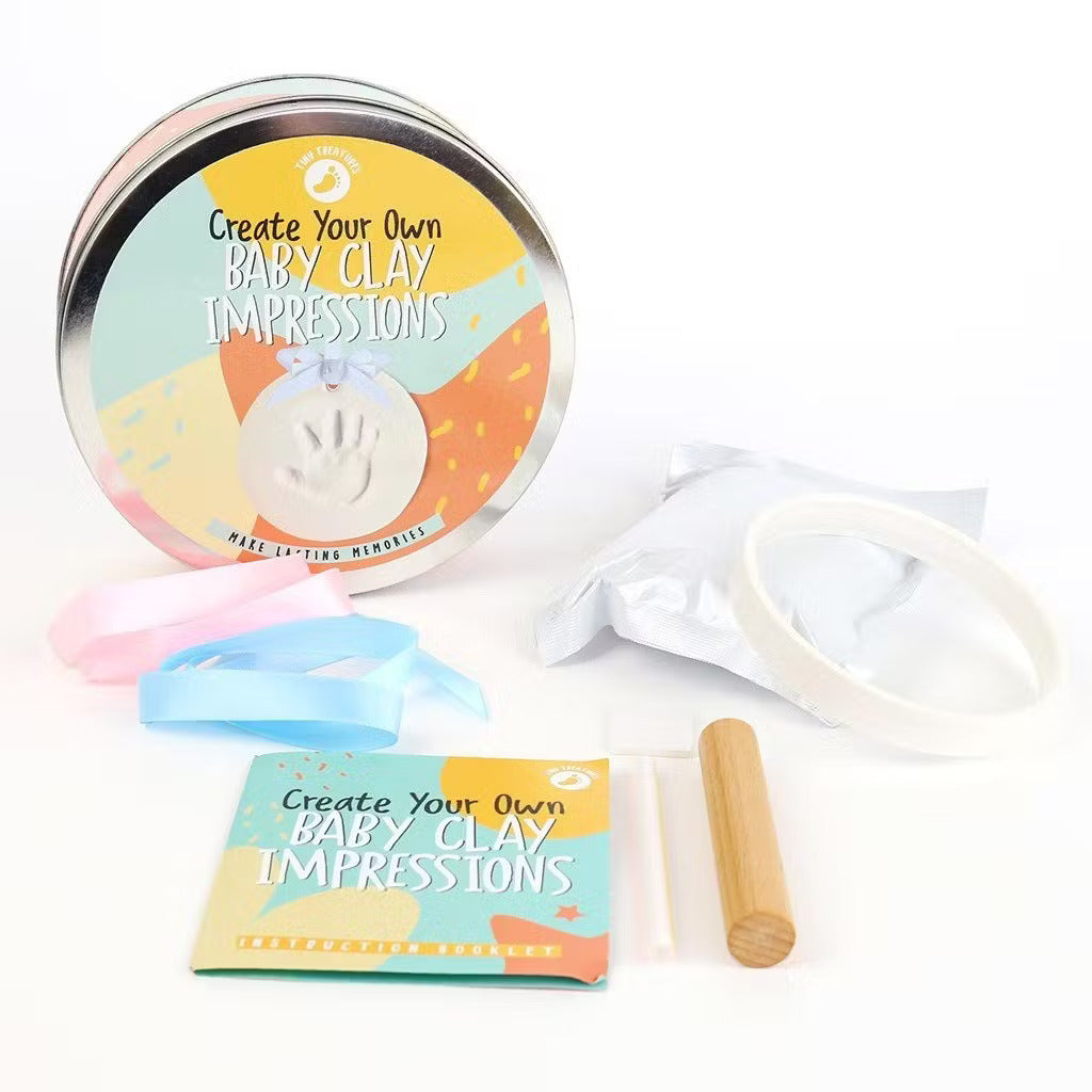 DIY Baby Fuß- und Handabdruck Set Beige