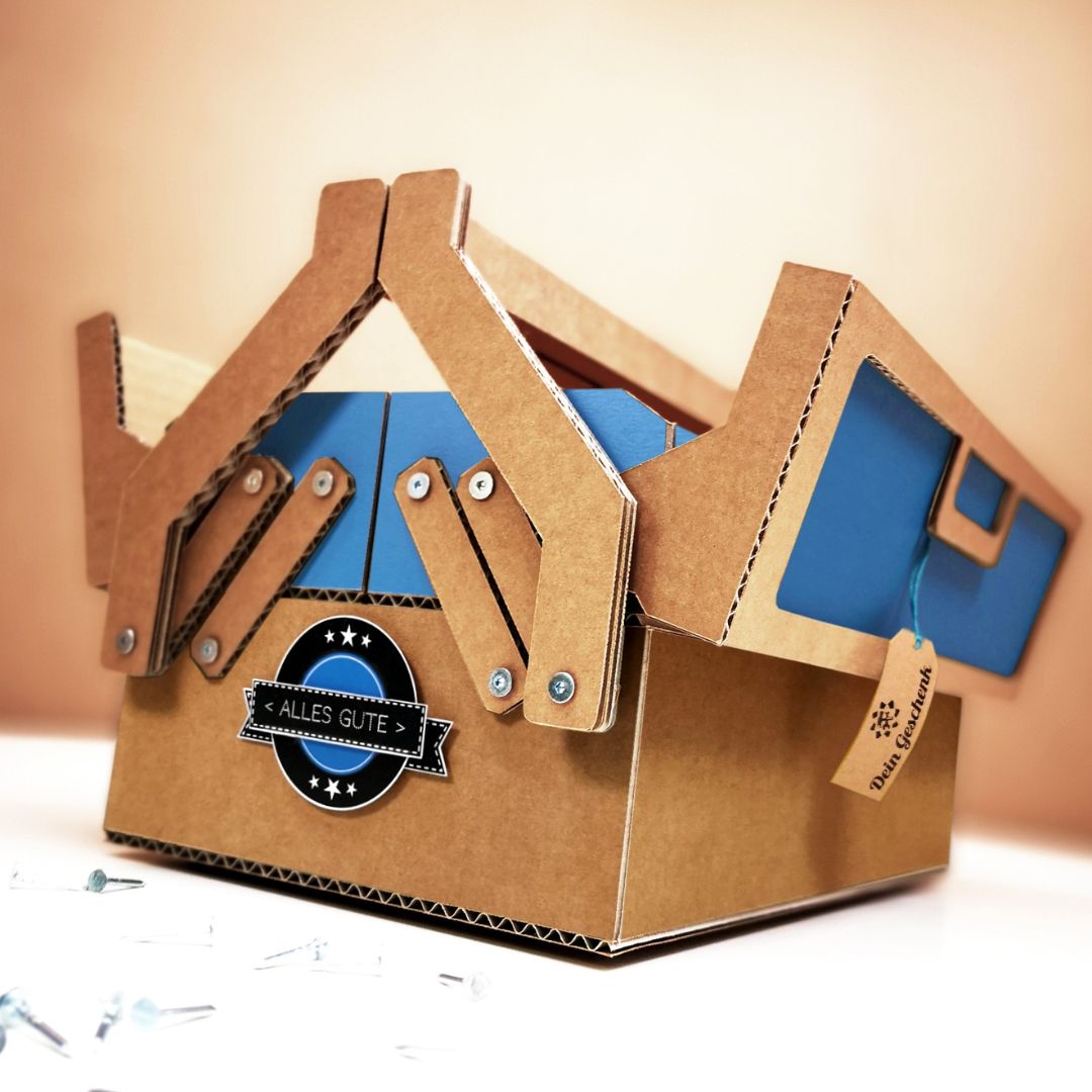 Werkzeugkasten - Blau/Braun | Personalisierbar Dark Salmon