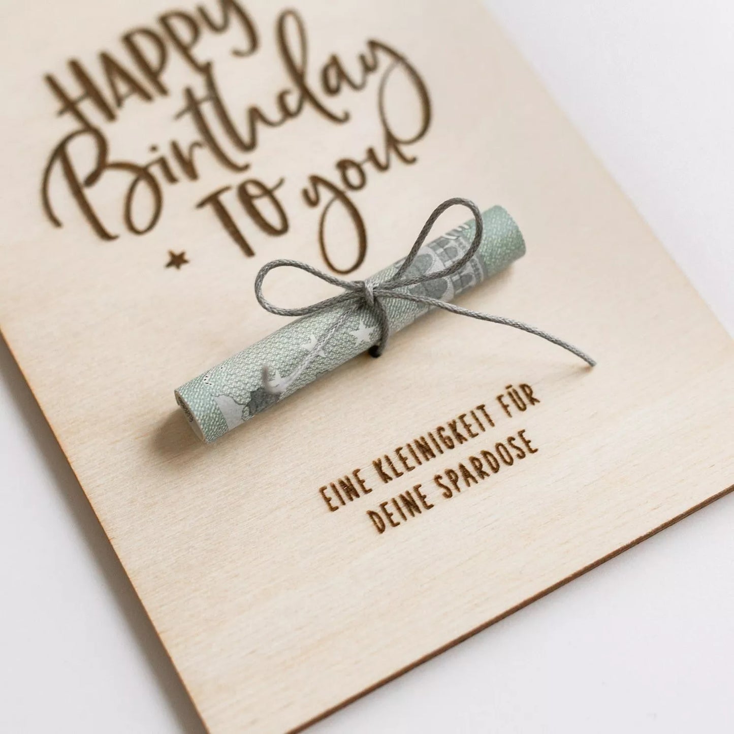 Geldgeschenk - Happy Birthday (Holz)