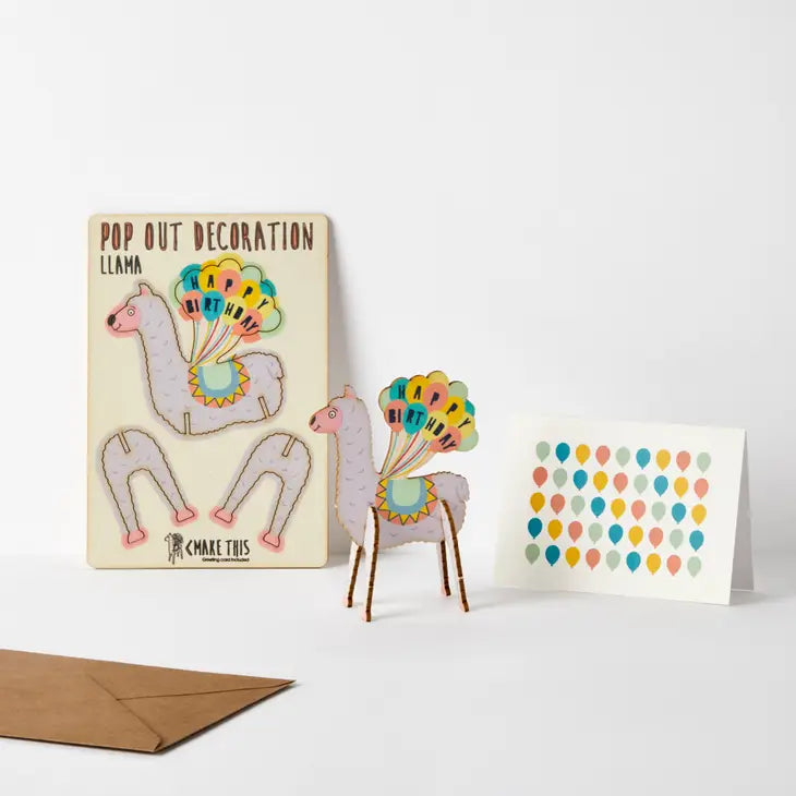 Pop Out Geburtstagskarte - Happy Birthday Lama