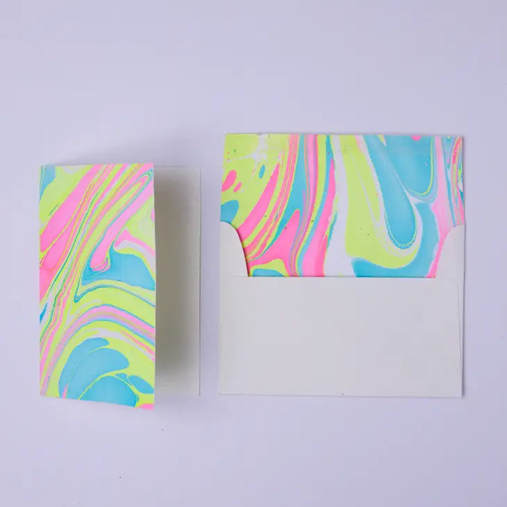 Grußkarte - Neon Waves