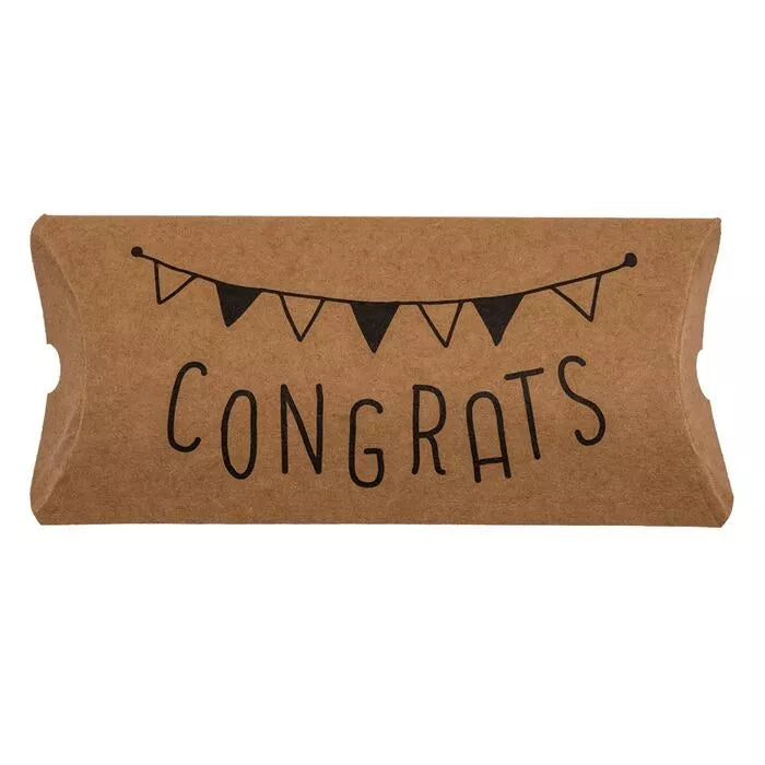 Kraftpapier-Kissenschachteln, For you, Congrats, With love, Surprise