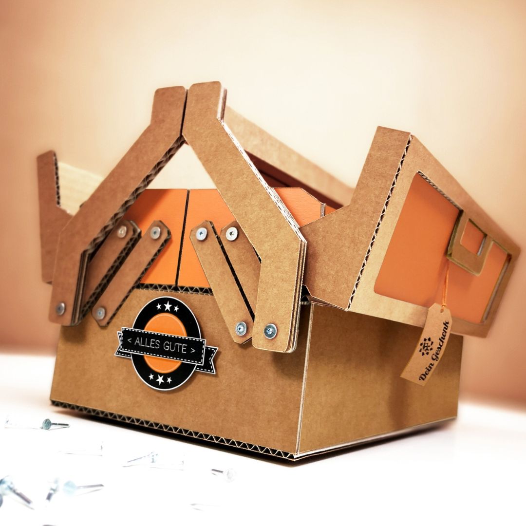 Werkzeugkasten - Orange/Braun | Personalisierbar Dark Salmon