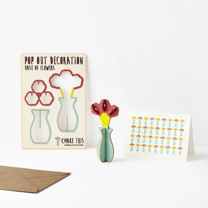 Pop Out Karte - Blumenvase