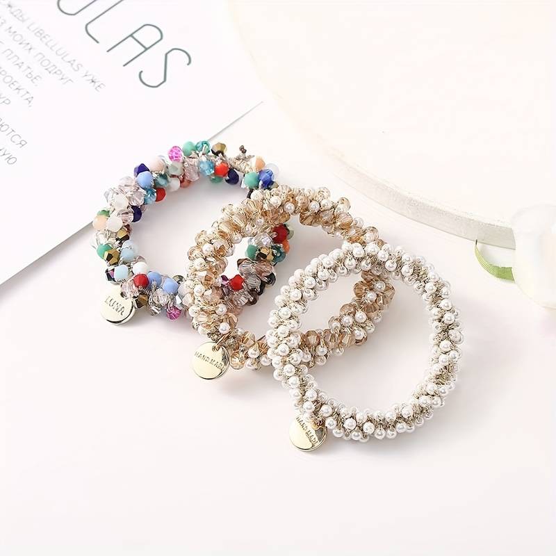 Perlenhaargummis 3er Set