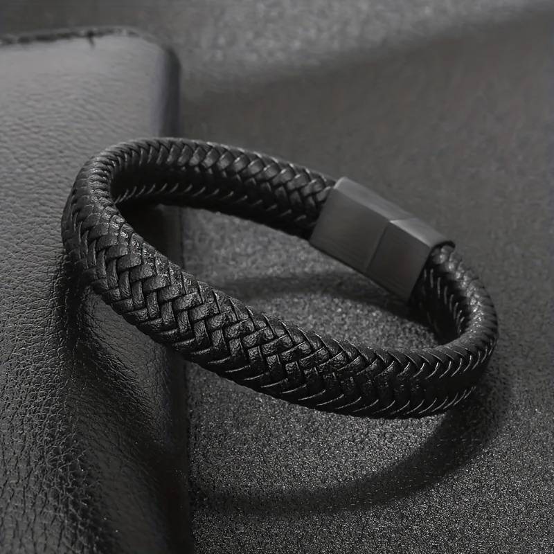 Herren Lederarmband Schwarz