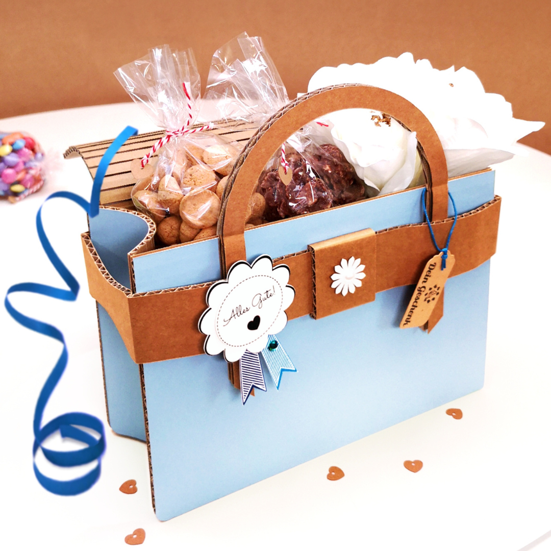 Geschenktasche - Hellblau | Personalisierbar Light Gray