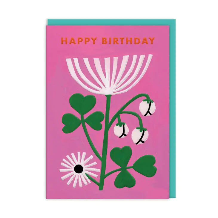 Geburtstagskarte - Happy Birthday Blumen