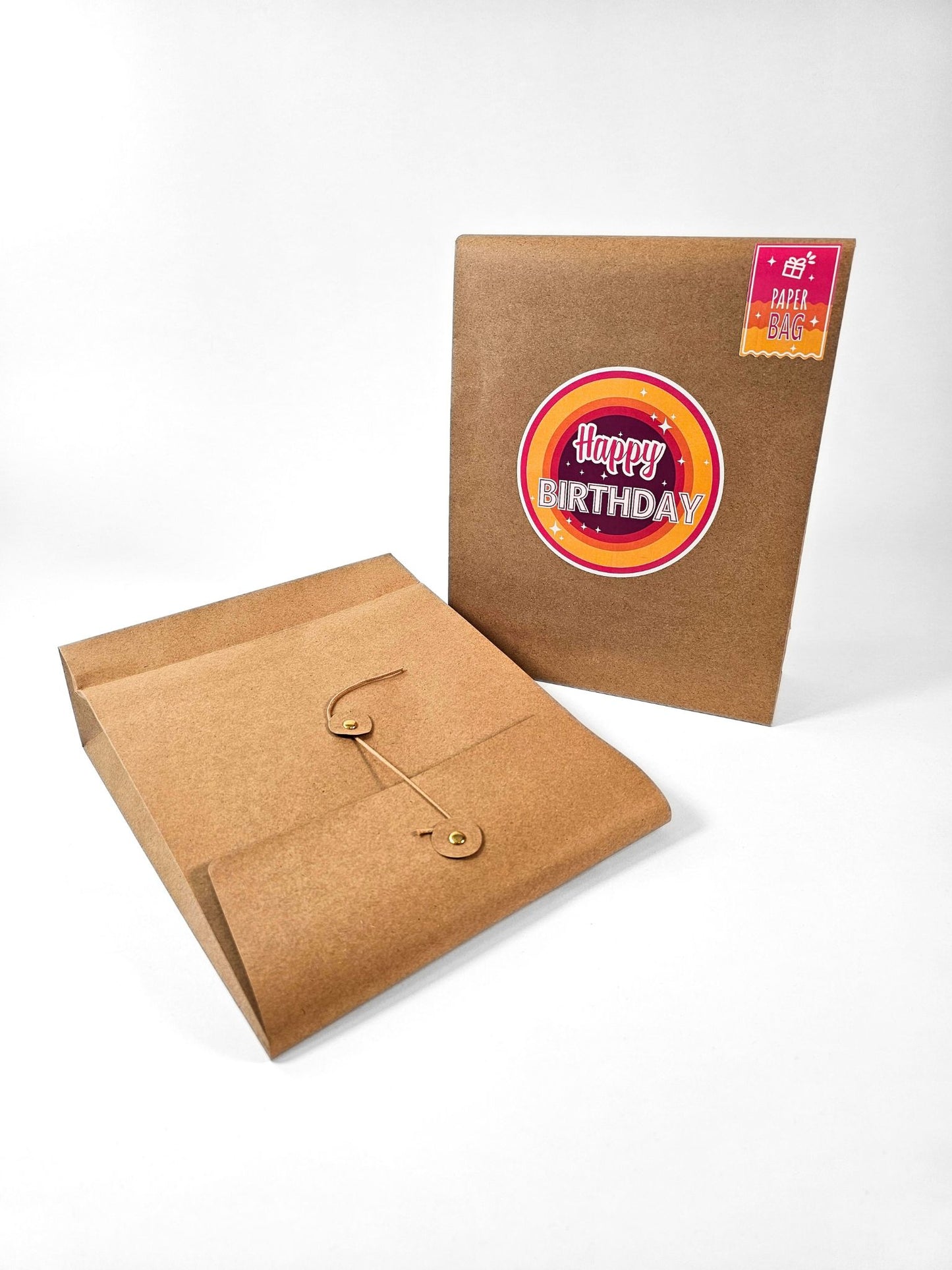 Geschenktüte Happy BDay - PaperBag Antique White