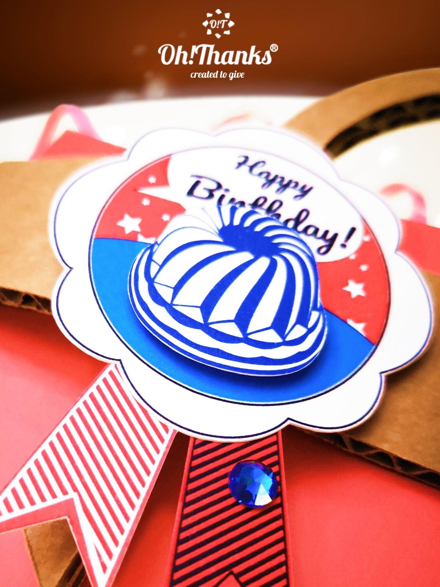 Oh!Thanks - Geschenktasche Geburtstag Rot